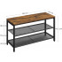 VASAGLE Raft pentru pantofi, cu 2 nivele, metal, 80x30x44cm, stil industrial, maro rustic si negru [5]