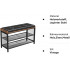 VASAGLE Banca pentru hol, cu raft suport de pantofi, sezut captusit imitatie piele, design industrial, 30x80x48cm, negru cu maro [8]