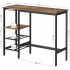 VASAGLE Masa inalta de bar, cu suport pentru sticle si pahare de vin, 110x40x90cm, maro rustic si negru [3]