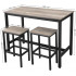 VASAGLE Set masa bar cu 2 scaune, cadru metalic, stil industrial, 120x60x90 cm, gri stejar [6]