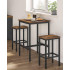 VASAGLE Set masa si scaune de bar, masa 60x60x90cm si 2 scaune 30x40x65cm, stil industrial, maro rustic [2]
