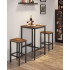 VASAGLE Set masa si scaune de bar, masa 60x60x90cm si 2 scaune 30x40x65cm, stil industrial, maro rustic [3]