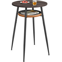 VASAGLE Masa de bar maro, 70x70x91 cm – design elegant cu piele artificiala, blat 60 cm, stabila si usor de asamblat VASAGLE Masa de bar maro, 70x70x91 cm – design elegant cu piele artificiala, blat 60 cm, stabila si usor de asamblat