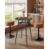 VASAGLE Masa de bar maro, 70x70x91 cm – design elegant cu piele artificiala, blat 60 cm, stabila si usor de asamblat [2]