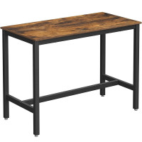 VASAGLE Masa de bar pentru bucatarie, dreptunghiulara, inalta, cadru de otel, 60x120x90cm, stil industrial, maro rustic si negru VASAGLE Masa de bar pentru bucatarie, dreptunghiulara, inalta, cadru de otel, 60x120x90cm, stil industrial, maro rustic si negru