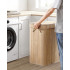 SONGMICS Cos de rufe din bambus cu capac 100L, sac textil detasabil, 55x35x61 cm, bej natur [7]