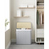 SONGMICS Cos de rufe din bambus, pliabil, cu captuseala detasabila lavabila, 3 compartimente, 150L, 60x40x62cm, gri [8]