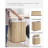 SONGMICS Cos de rufe din bambus, pliabil, cu captuseala detasabila lavabila, 3 compartimente, 150L, 60x40x60cm, natural [9]