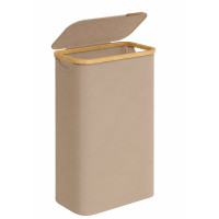 SONGMICS Cos rufe slim pentru spatii inguste, sac detasabil, 65 litri, 42x23x71 cm, maro bej SONGMICS Cos rufe slim pentru spatii inguste, sac detasabil, 65 litri, 42x23x71 cm, maro bej