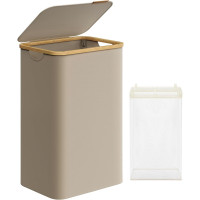 SONGMICS Cos de rufe textil, pliabil, compartiment detasabil, 90L, 42x32x71 cm, maro SONGMICS Cos de rufe textil, pliabil, compartiment detasabil, 90L, 42x32x71 cm, maro