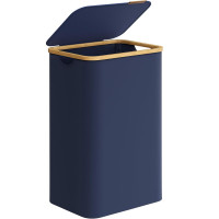 SONGMICS Cos de rufe textil, pliabil, compartiment detasabil, 90L, 42x32x71 cm, albastru SONGMICS Cos de rufe textil, pliabil, compartiment detasabil, 90L, 42x32x71 cm, albastru