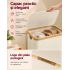 SONGMICS Cos de rufe textil, pliabil, compartiment detasabil, 90L, 42x32x71 cm, bej [6]