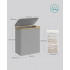 SONGMICS Cos de rufe textil, pliabil, cu 3 compartimente detasabile, 150L, 60x39x71 cm, gri [2]