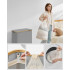 SONGMICS Cos de rufe textil, pliabil, cu 3 compartimente detasabile, 150L, 60x39x71 cm, gri [5]