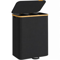 SONGMICS Cos de rufe cu capac, capacitate 170 L si 3 compartimente pentru sortarea hainelor, saci interiori detasabili cu manere pentru transport, cad