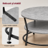 VASAGLE Masuta de cafea rotunda cu raft, 80x80x47 cm, cadru metalic, stil industrial, gri beton si negru [3]