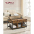 VASAGLE Masa de cafea cu inaltime reglabila, spatiu de depozitare ascuns, 60x100x(48-62) cm, maro rustic [6]