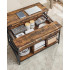 VASAGLE Masa de cafea cu inaltime reglabila, spatiu de depozitare ascuns, 60x100x(48-62) cm, maro rustic [8]