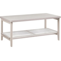 VASAGLE Masuta de cafea, din MDF, cu spatiu de depozitare pe 2 nivele, 55x100x45 cm, stil boho, bej