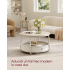 VASAGLE Masuta de cafea rotunda cu cos de stofa, stil modern, 45x75cm, bej cu crem [3]