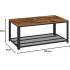 VASAGLE Masuta de cafea, cu cadru metalic, raft de depozitare, pentru living, 45x106x60cm, stil industrial, maro rustic [10]