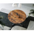 VASAGLE Masa de cafea rotunda, stil industrial, cadru metalic si blat lemn, 88x88x47cm, maro rustic si negru [5]