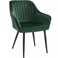 SONGMICS Scaun living tapitat din catifea cu cotiere, sarcina 120 kg, 63x60x85 cm, verde SONGMICS Scaun living tapitat din catifea cu cotiere, sarcina 120 kg, 63x60x85 cm, verde