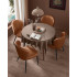 VASAGLE Set 2 scaune dining bucatarie EKHO, tapitate cu piele ecologica si picioare metalice, 55x52x81 cm, maro caramel [5]