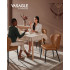 VASAGLE Set 2 scaune dining bucatarie EKHO, tapitate cu piele ecologica si picioare metalice, 55x52x81 cm, maro caramel [6]