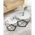 VASAGLE Set de 2 mese de cafea, blat detasabil, stil industrial, 50x40cm si 40x36cm, alb si negru [6]