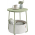 VASAGLE Masuta de cafea rotunda cu cos de stofa, stil modern, 45x50cm, verde cu crem [3]