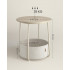 VASAGLE Masuta de cafea rotunda cu cos de stofa, stil modern, 45x50cm, bej [7]