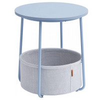 VASAGLE Masuta de cafea rotunda cu cos de stofa, stil modern, 45x50cm, albastru VASAGLE Masuta de cafea rotunda cu cos de stofa, stil modern, 45x50cm, albastru