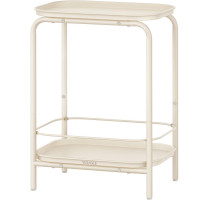 VASAGLE Masuta laterala 40x30x56 cm, cu 2 rafturi, otel rezistent la apa si zgarieturi, crem VASAGLE Masuta laterala 40x30x56 cm, cu 2 rafturi, otel rezistent la apa si zgarieturi, crem