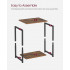 VASAGLE Set noptiere cu 2 rafturi, cadru metalic, stil industrial, 30x39x50 cm, maro rustic [2]