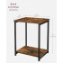 VASAGLE Set noptiere cu 2 rafturi, cadru metalic, stil industrial, 30x39x50 cm, maro rustic [3]