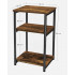 VASAGLE Noptiera cu 3 nivele pentru dormitor, cadru din otel, design industrial, 34x30x58cm, maro rustic [3]