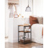 VASAGLE Noptiera cu 3 nivele pentru dormitor, cadru din otel, design industrial, 34x30x58cm, maro rustic [4]