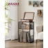 VASAGLE Suport pentru pickup si depozitare viniluri, 3 niveluri, cadru metalic, 43x30x69 cm, maro rustic [6]