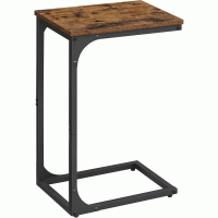 VASAGLE Masuta laterala C-shape pentru canapea sau pat, blat din PAL, cadru metalic, stil industrial, 40x30x62 cm, maro rustic