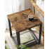 VASAGLE Masa de cafea laterala, tip noptiera, cu cadru metalic, 45x45x55cm, maro rustic si negru [7]