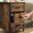 VASAGLE Noptiera cu 3 sertare pentru dormitor, design industrial, 40x40x60cm, maro rustic [7]