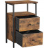 VASAGLE Noptiera cu 2 sertare pentru dormitor, design industrial, 28x38x60cm, maro si negru [8]