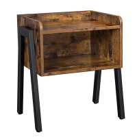 VASAGLE Noptiera cu compartiment de depozitare frontal deschis, MDF, 42x35x52cm, maro rustic