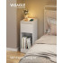 VASAGLE Noptiera slim cu LED si statie de incarcare cu 2 prize USB, MDF, 30x25x60 cm, alb [6]