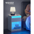 VASAGLE noptiera cu iluminare LED reglabila, 35x40x55 cm, 2 sertare, raft deschis, MDF si PAL, alb [3]