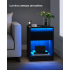VASAGLE Noptiera cu iluminare LED reglabila, prize si porturi USB, sertar si raft, MDF si PAL, 40x35x55 cm, negru [6]