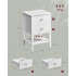 VASAGLE Noptiera din bambus, cu 2 sertare, 2 prize si 2 USB, 35x40x60 cm, alb [3]