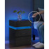 VASAGLE Noptiera din MDF cu iluminare LED, culori si intensitate reglabile, 35x40x55cm, negru [5]