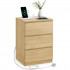 VASAGLE Noptiera Kailyn cu prize si USB integrate, 3 sertare, PAL, 40x35x59 cm, natur [2]